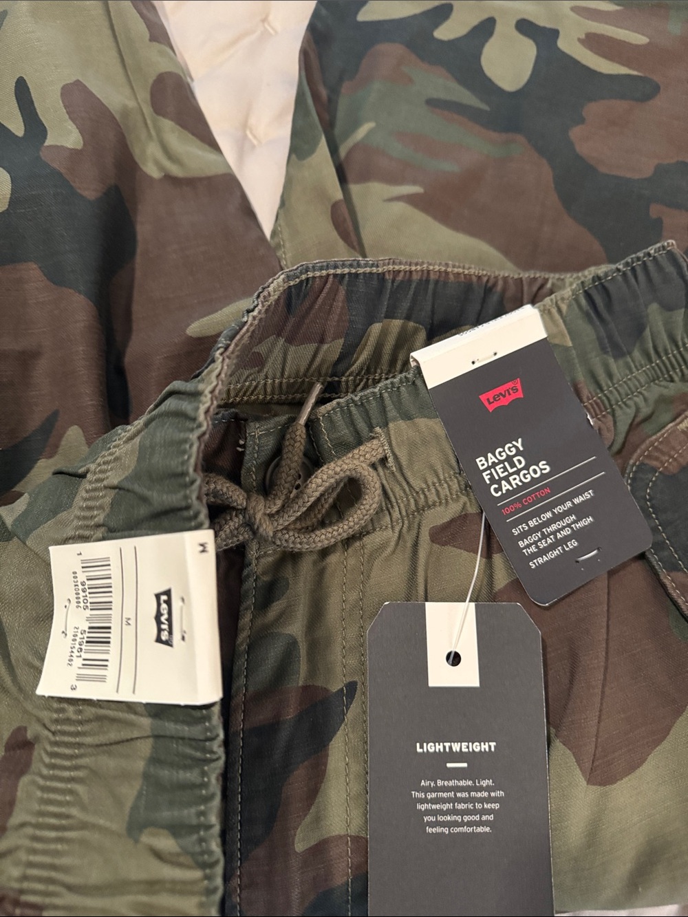Levi's Men's Camo Cargo Pants — Green & Brown - Picture 2 of 3
